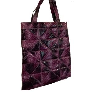 Large purple animal-embossed Tote Bag